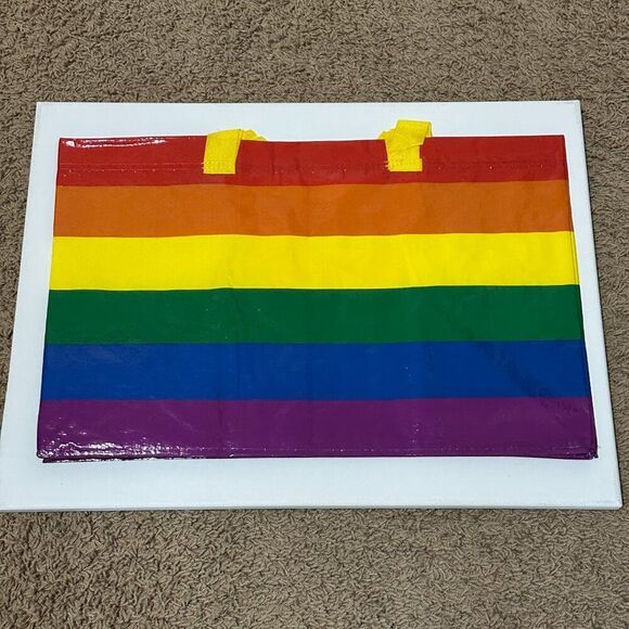 Ikea Storstomma Large Rainbow Bag Shopping Storage KVANTING LGBTQ Pride Tote - Picture 6 of 7